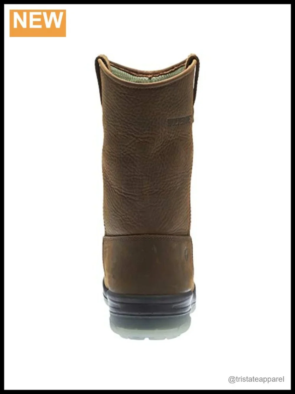 Leather Pull-On Mid-Calf Work Boots Slip-Resistant Flat Heel Fall